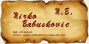 Mirko Babušković vizit kartica